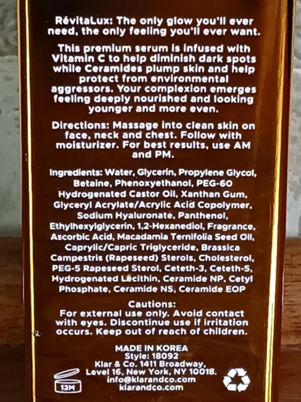 Revitalux lot vitamin